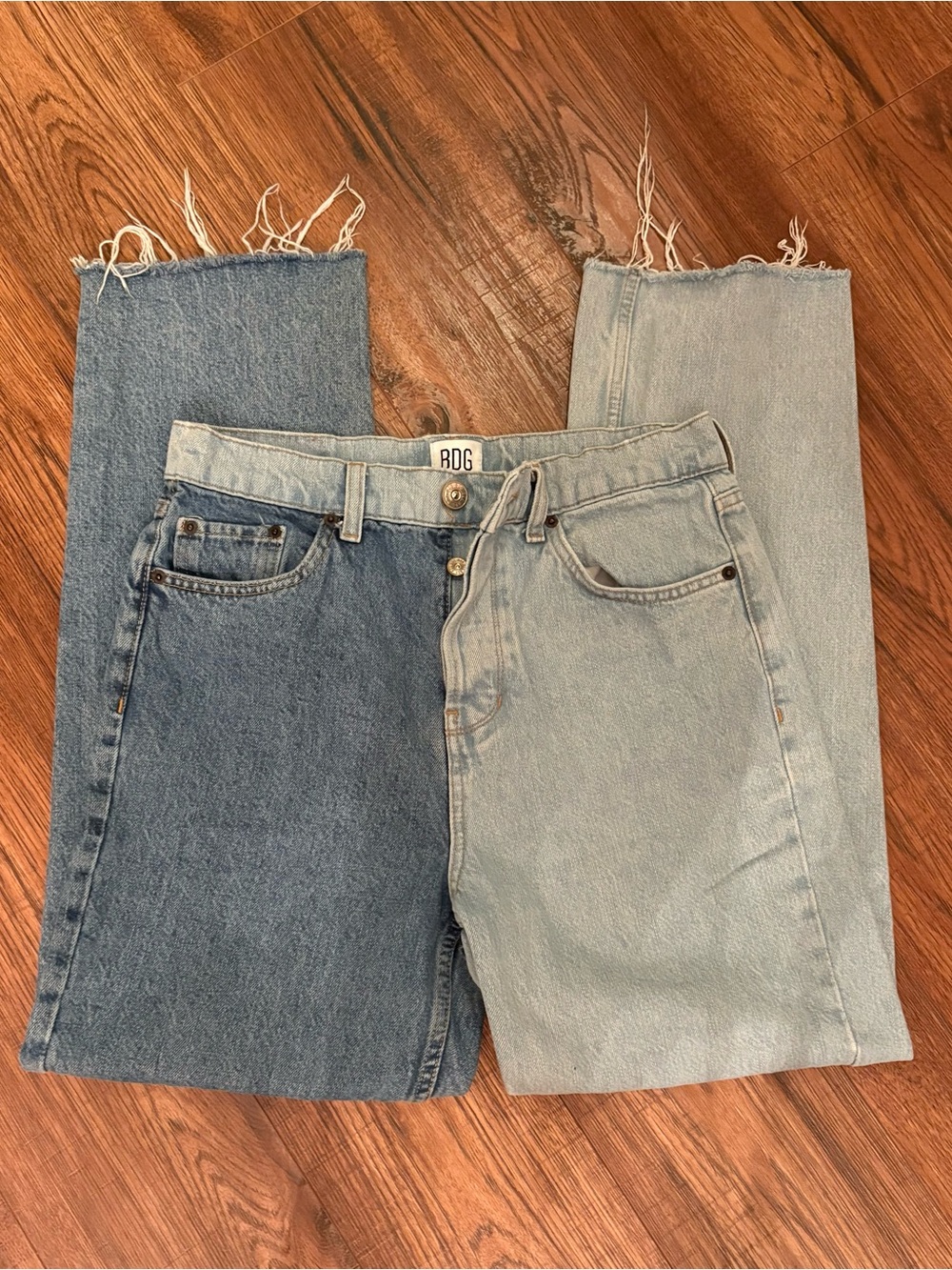 Urban Outfitters BDG Two-Tone Light & Dark Blue Straight Jeans